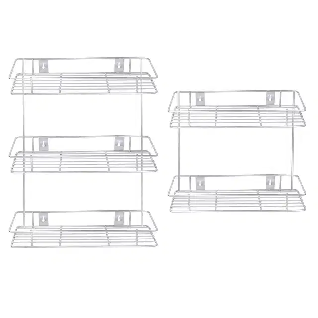 Oc9 Stainless Steel Wall Shelve Rack 12X6X20 Inch & 12X6X12 Inch