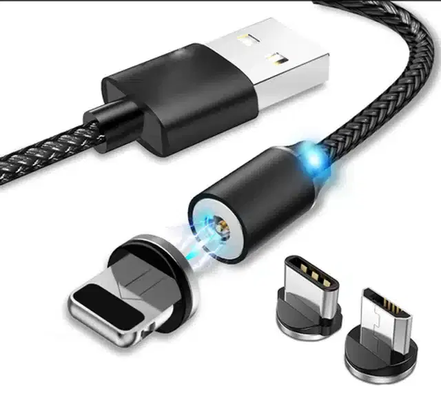 Fast Charging 3 in 1 USB Cable, Black