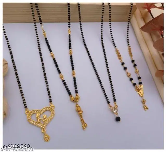 Alloy Mangalsutra for Women, Pack of 4 (Multicolor)