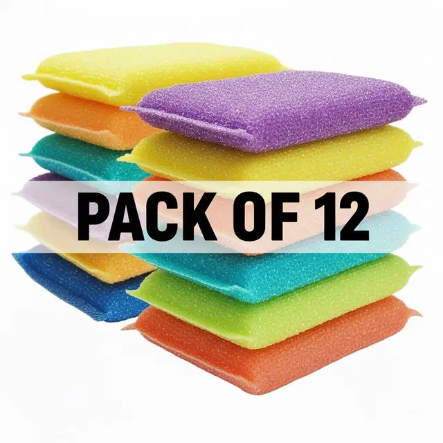  Foam Scrub Pad, Assorted, Pack of 12