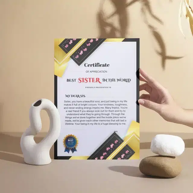 Birthday Greeting Card with Envelope for Sister, Multicolor, Set of 1