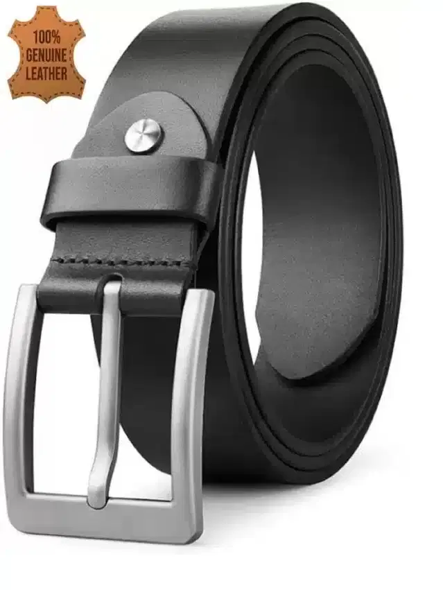 Formal Leather Belt for Men (Black, 38)