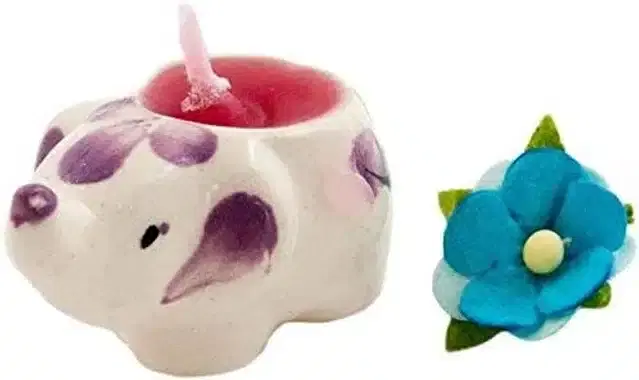 Mini Elephant Shaped Candles Set, Multicolor, Pack of 2
