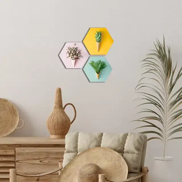 Wooden Wall Paintings, Set of 1, Multicolor, 24x20 Inches