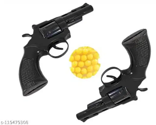 2 Pcs Mini Enfield Gun with 48 Pcs Bullets, Black, Set of 2