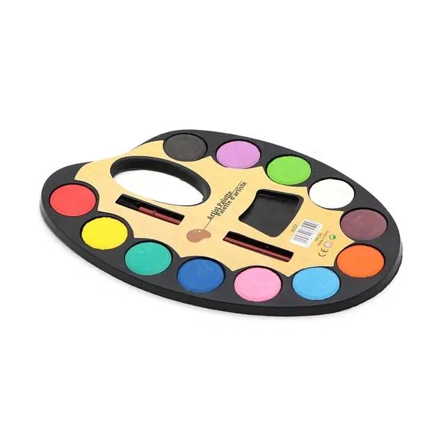 S-MAX Water Colour Cake in Plate, 12 Shades, Pack of 1