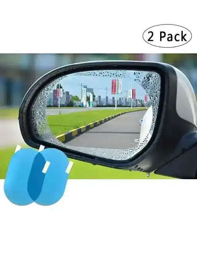 K Kudos (2 Pc) Rainproof Car Rear View Mirror Film Carfrill Side Mirror Film Drive Safely Hd Clear Nano Coating Waterproof Films Anti-Scratch Protector