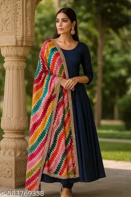 Chinon Printed Dupatta for Women (Multicolor, 2.2 m)