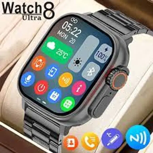 Rubber Strap T800 Smart Watch with Bluetooth Calling, Black