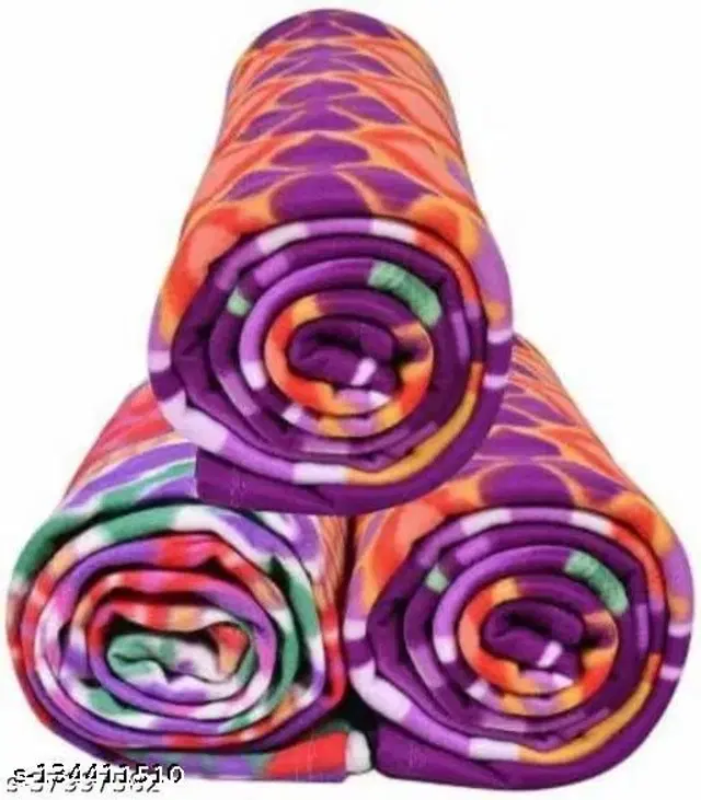 Fleece Blanket for Kids, Multicolor, 92x90 inches, Pack of 3