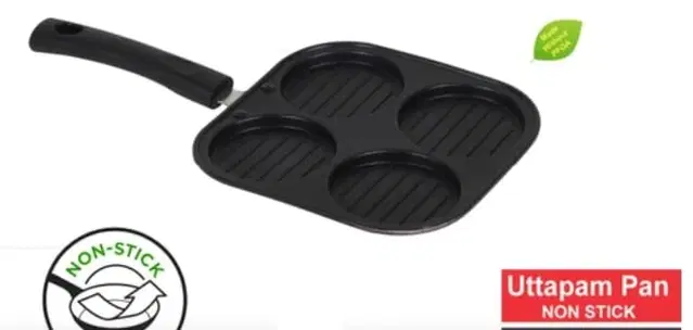 Aluminium 4 Section Appam Maker, Black