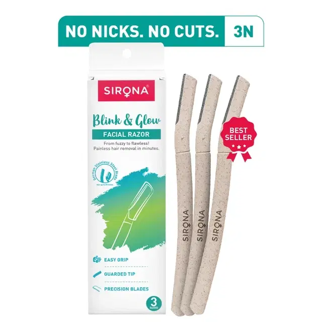 Sirona Blink And Glow Face Razor For Women 3 Pieces