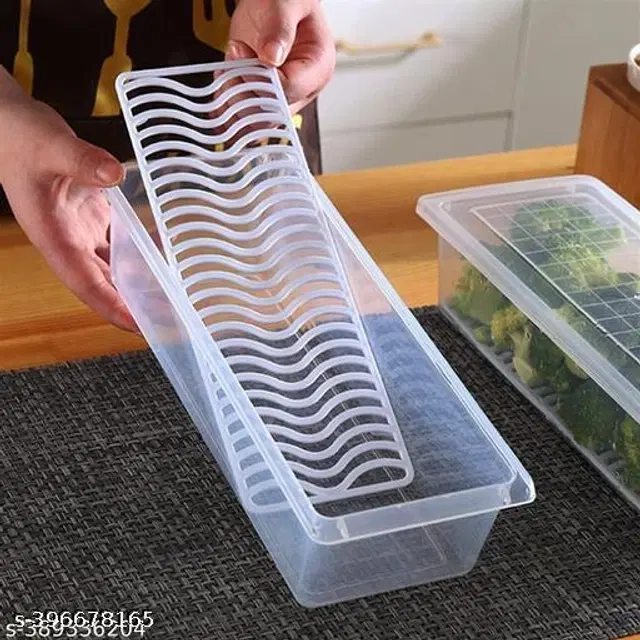 Plastic Fridge Storage Container, Transparent, 1500 ml, Pack of 2