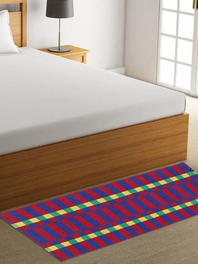 Klotthe Cotton Geometric Bed Side Runner, Multicolor, 50X120, K112