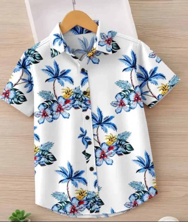 Cotton Blend Printed Shirt for Boys, White (2-3 Years)