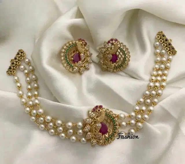 Party Wear Jewellery Set for Women (Black, Free Size)