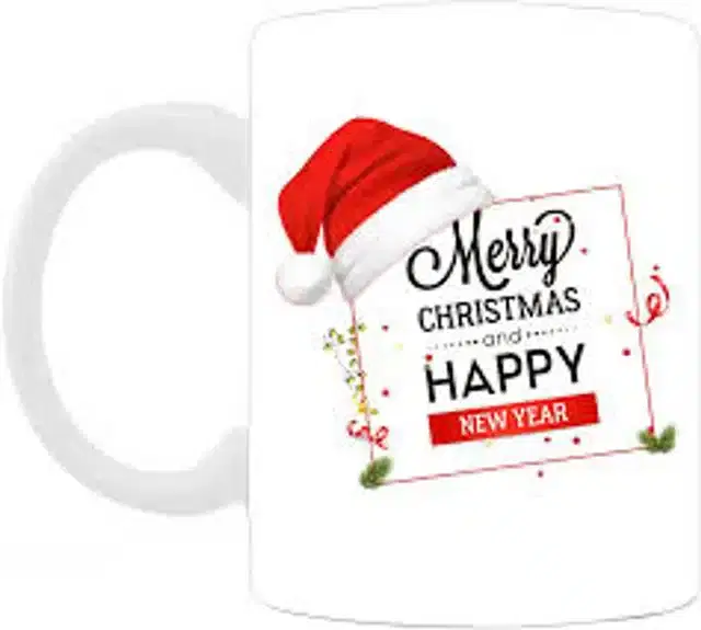 Ceremic Printed Coffee Mug, White, 350 ml