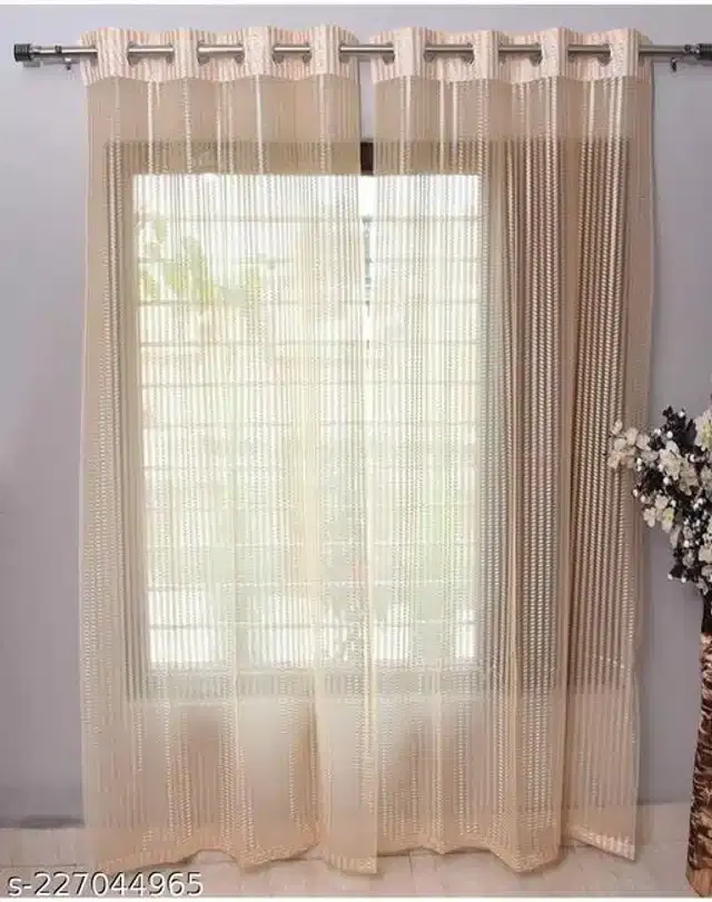 Curtains for Door, Beige, 7 Feet, Pack of 2