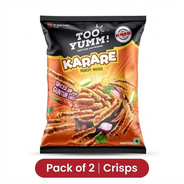 Too Yumm! Karare Munchy Masala Crisps 2X54 g (Pack of 2)