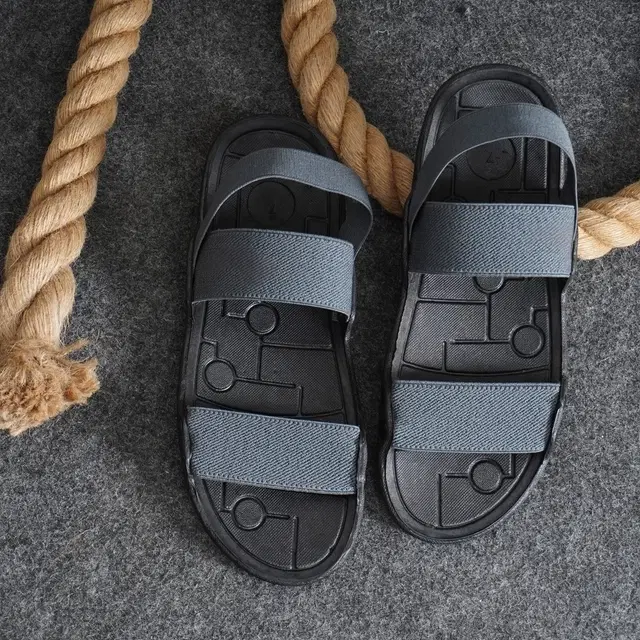 Stylish Sandals with Solid Strap for Men, Black (7)