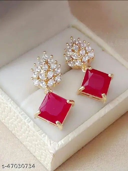 Festive Earrings for Women (Pink, Free Size)