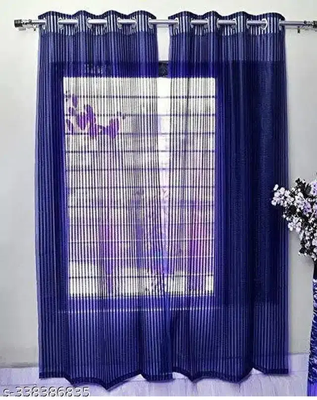 Polyester Curtain for Door, Blue, 5 Feet