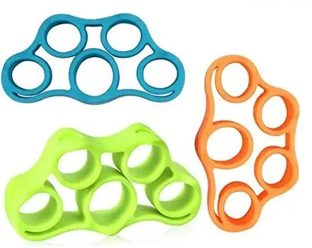 Silicone Finger Exerciser, Multicolor, Pack of 3