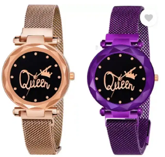 Analog Watch for Women, Pack of 2 (Multicolor)