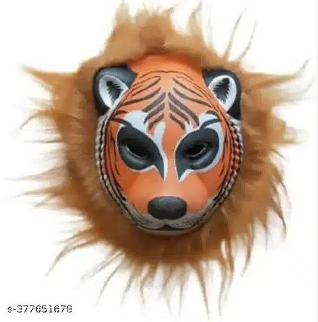 Lion Face Mask for Holi, Multicolor