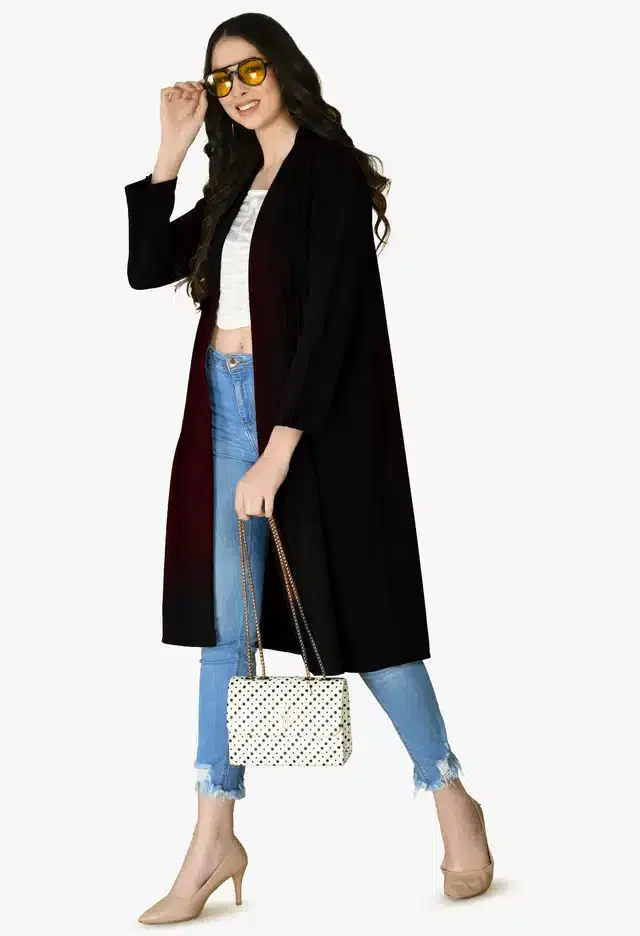 Full Sleeves Shrug for Women (Black, S)