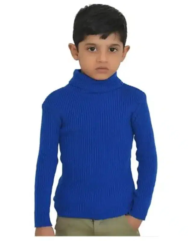 Woolen Full Sleeves Thermal T-Shirt for Kids (Blue, 18-24 Months)
