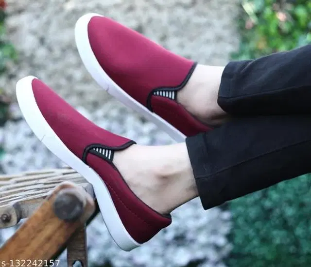 Loafers for Men (Maroon, 8)