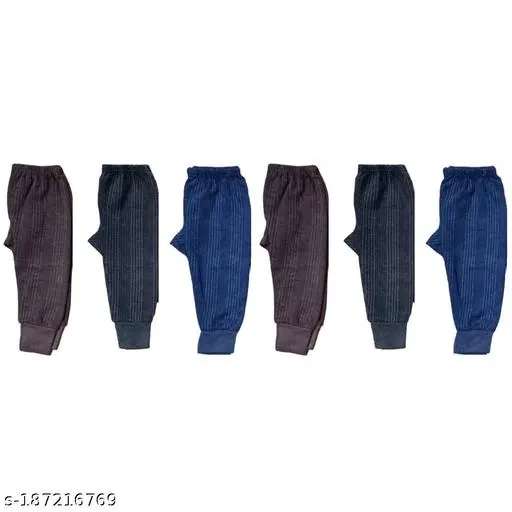 Woolen Thermal Bottomwear for Kids, Pack of 6 (Multicolor, 0-3 Months)