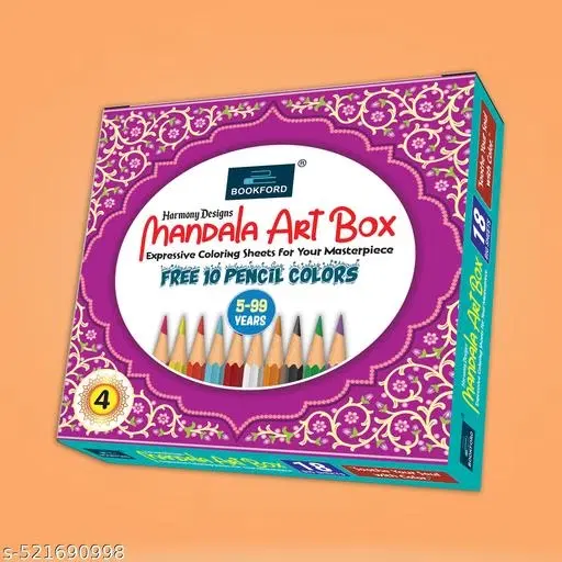 Harmony Design Mandala Art Boxx Part 4 – Embark on a celestial journey with 18 cosmic mandala designs and 10 vibrant pencils to ignite your creativity!