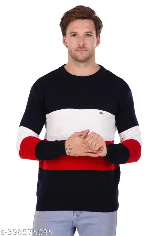 Full Sleeves Sweater for Men (Multicolor, M)