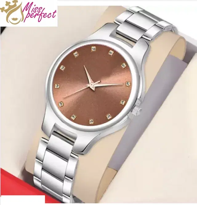 Analog Watch for Women & Girls (Silver)