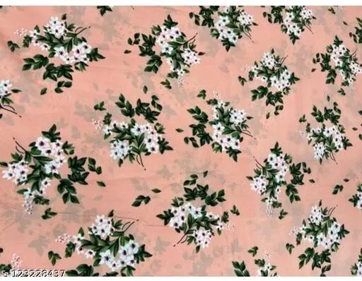 Crepe Fabric for Women (Peach, Un Stitched)