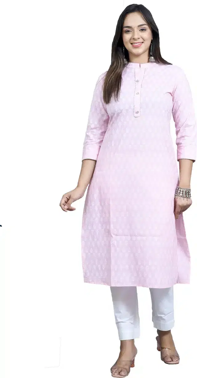 Pure Cotton Kurti for Women (Pink, S)