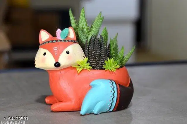 Ceramic Decorative Cute Plant Holder for Home Decor, Multicolor