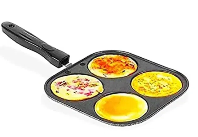 Aluminium 4 Section Appam Maker, Black