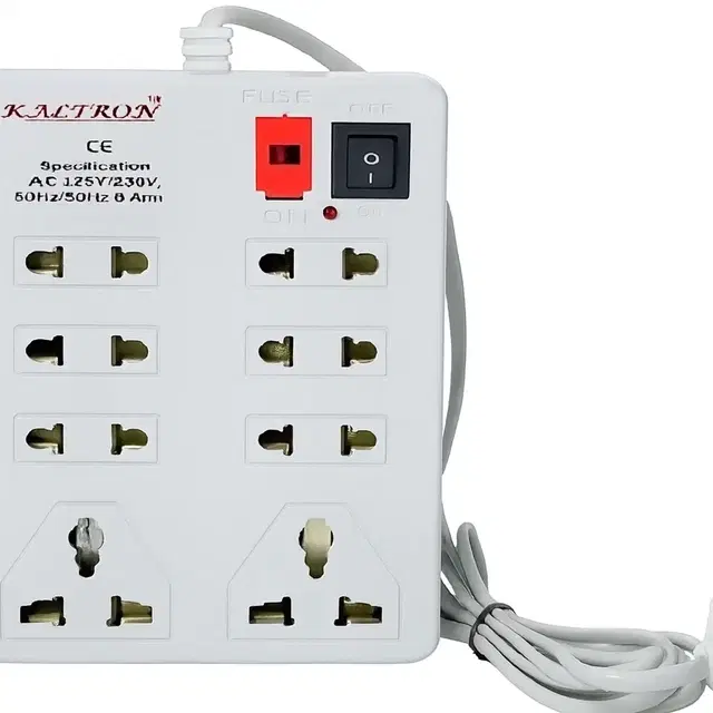 8 Socket Extension Board With Fuse & Indicatorâ, White, 2 M Sunrise