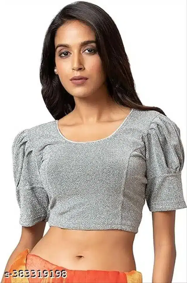 Half Sleeves Blouse for Women (Silver, 28)