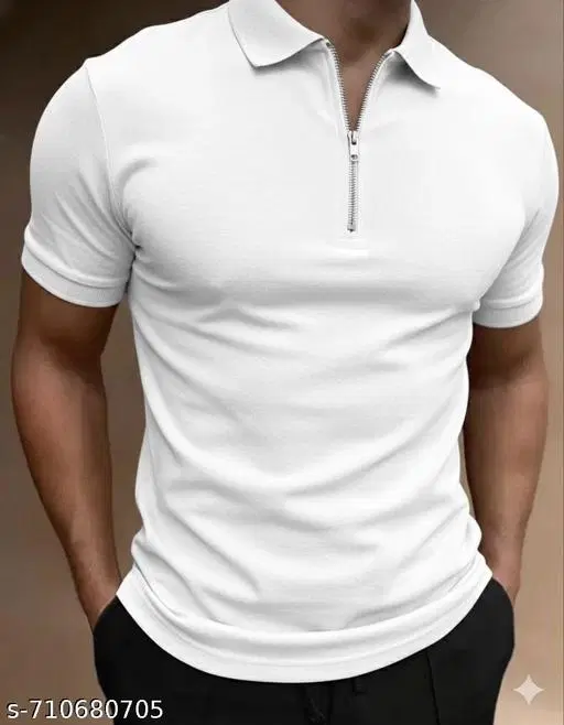 Poly Blend T-shirt for Men, White (M)
