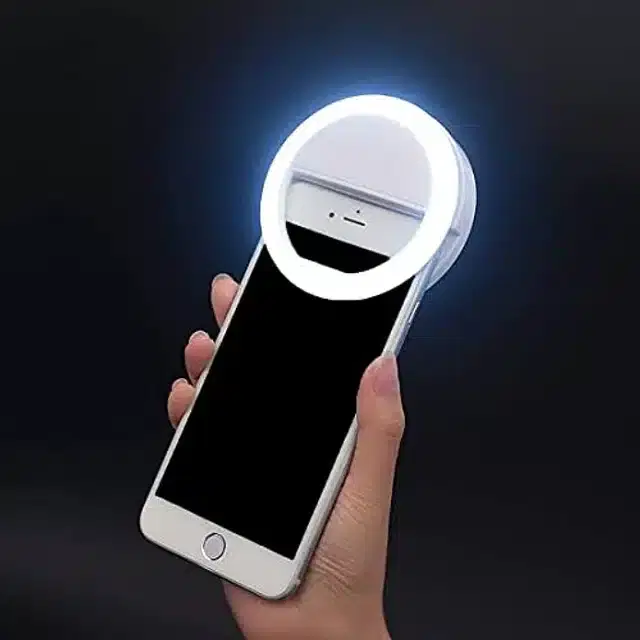 Rechargeable LED Selfie Flash Light Ring, White