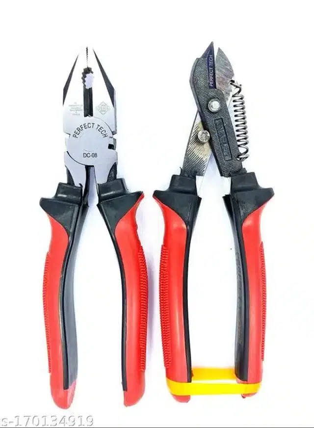 Combination Plier & Tin Cutter, Set of 2, Red