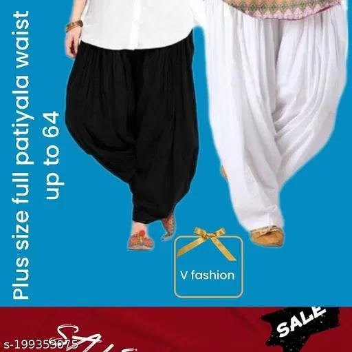 Patiala for Women, Pack of 2 (Black, 40)