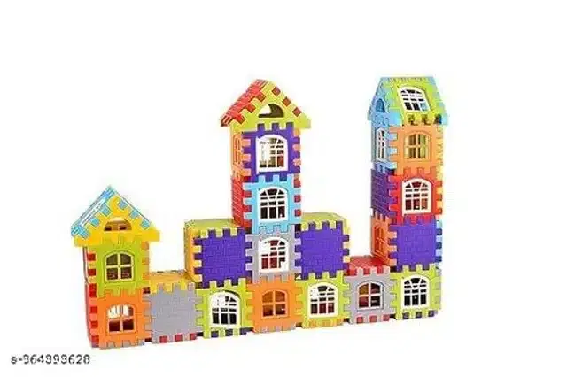Plastic Educational 72 Pcs Building Blocks Toy Set for Kids, Multicolor, Set of 1