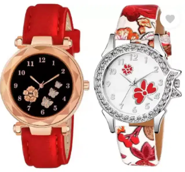 Analog Watch for Women, Pack of 2 (Multicolor)