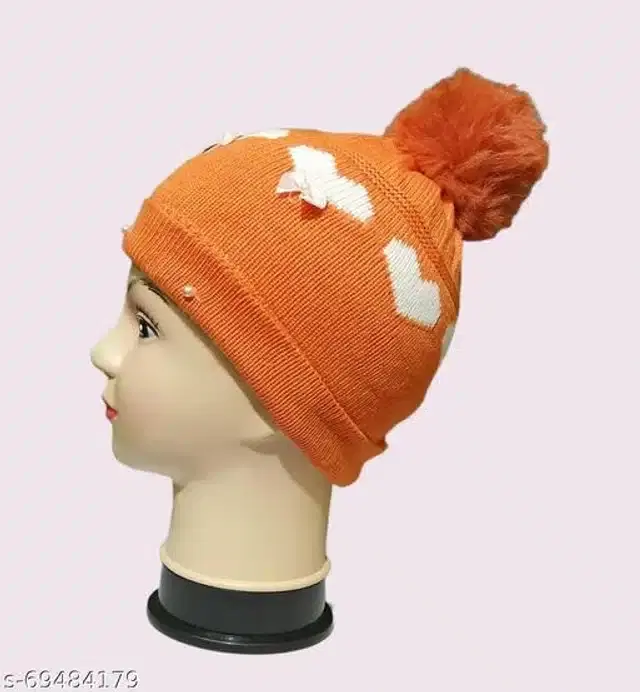 Woolen Cap for Women (Orange)