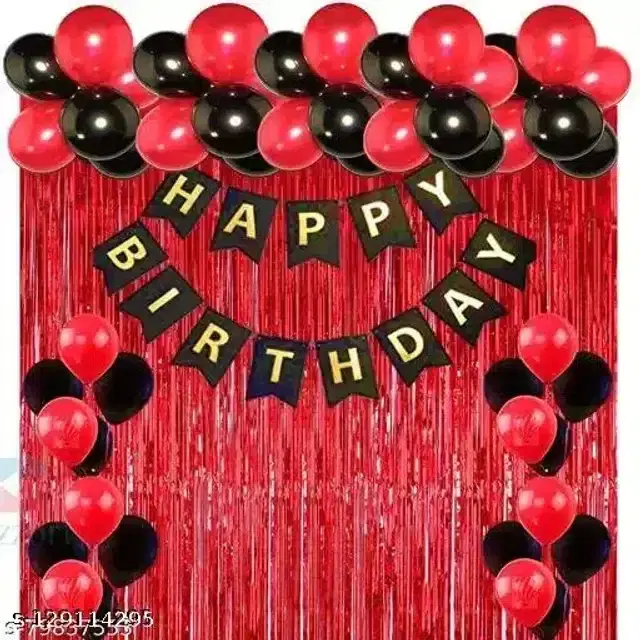 Happy Birthday Banner with Balloons Decoration Kit, Multicolor, Pack of 33